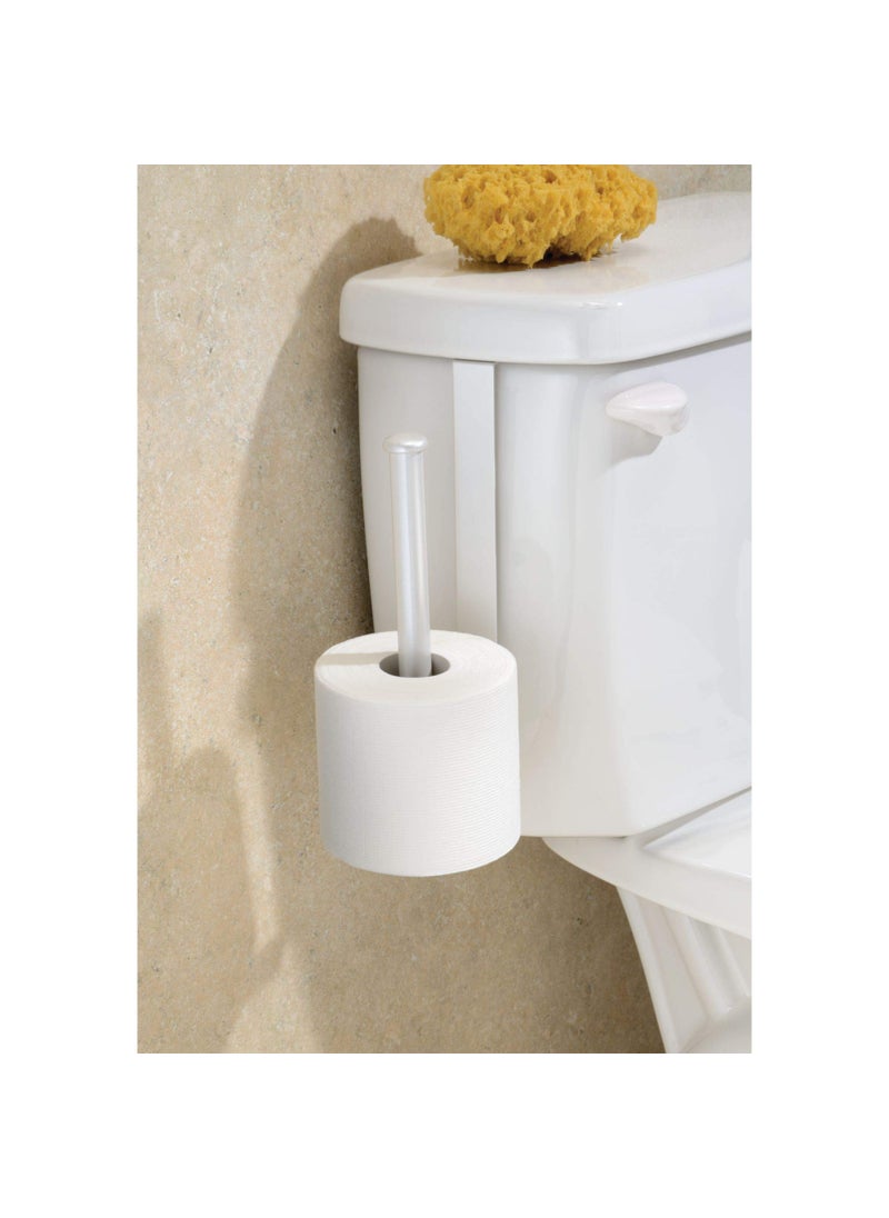 InterDesign iDesign Classico Metal Toilet Paper Reserve  Over the Tank Tissue Organizer for Bathroom Storage  2"" x 4.5"" x 10.75""  Pearl White  - Image 2