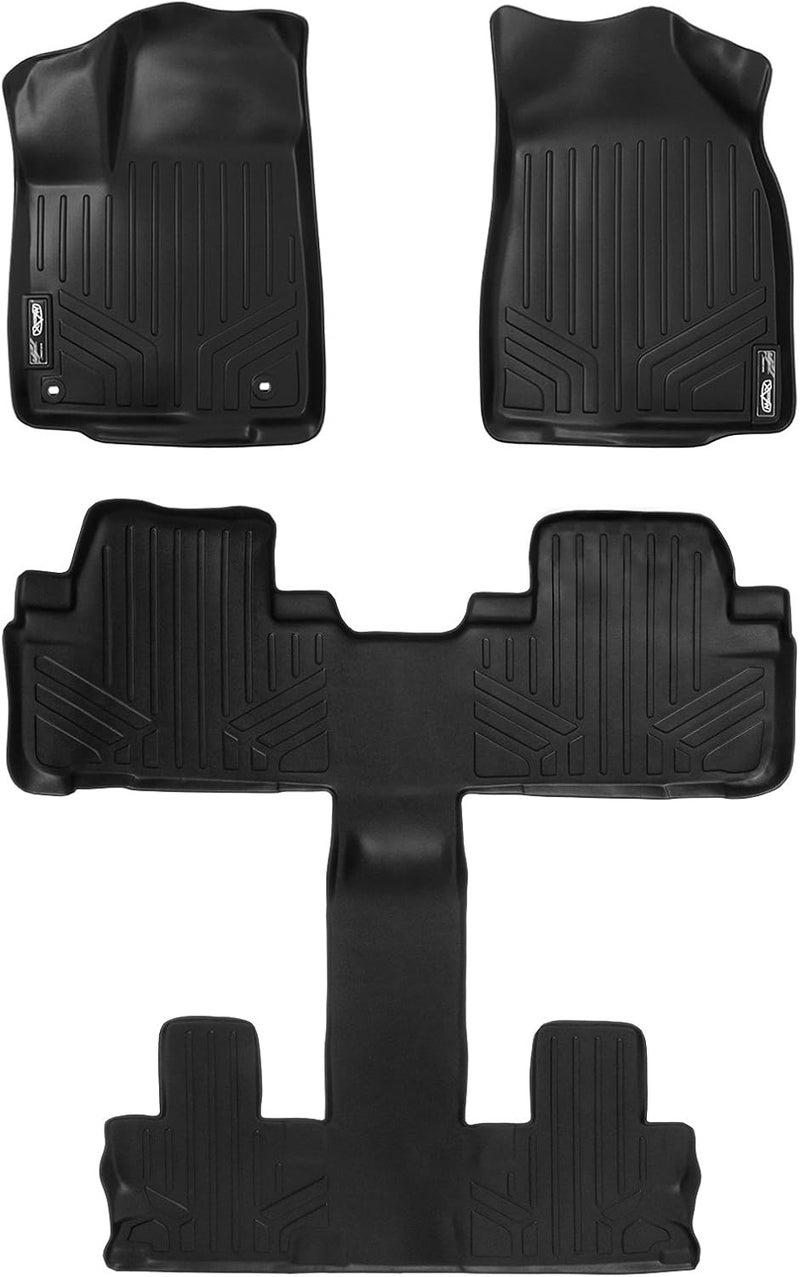 SMARTLINER 3 Row Floor Mats Set for 2014-2019 Toyota Highlander - Black - Image 1