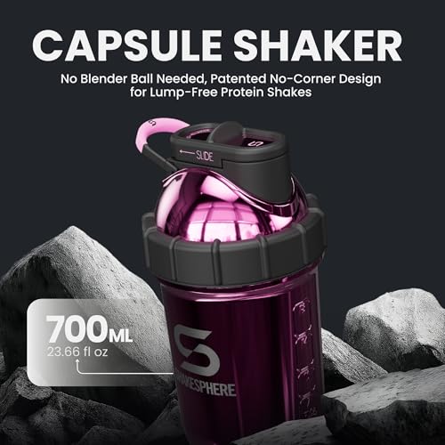 SHAKESPHERE Stainless Steel Shaker Bottle - 24oz Insulated Protein Shaker Bottle for Hot & Cold Drinks - Ideal for Shakes & Smoothies, Leak-Proof, BPA-Free, No Mixer Ball Needed, Mirrored Pink - Image 3