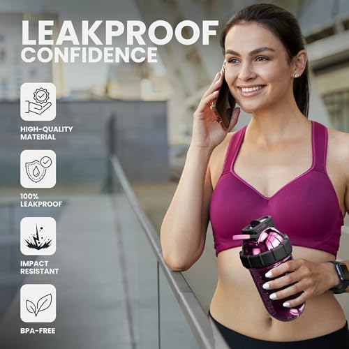 SHAKESPHERE Stainless Steel Shaker Bottle - 24oz Insulated Protein Shaker Bottle for Hot & Cold Drinks - Ideal for Shakes & Smoothies, Leak-Proof, BPA-Free, No Mixer Ball Needed, Mirrored Pink - Image 4