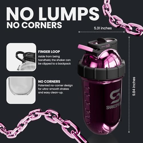 SHAKESPHERE Stainless Steel Shaker Bottle - 24oz Insulated Protein Shaker Bottle for Hot & Cold Drinks - Ideal for Shakes & Smoothies, Leak-Proof, BPA-Free, No Mixer Ball Needed, Mirrored Pink - Image 5