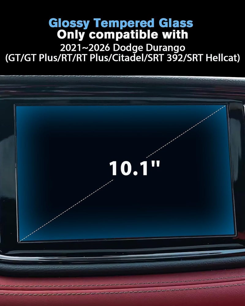 WEIPIN For Glossy Tempered Glass 2021 2022 2023 2024 2025 2026 Dodge Durango 10.1 Inch Touchscreen Screen Protector - Durango (GT/GT Plus/RT/RT Plus/Citadel/SRT 392/SRT Hellcat) Accessories - Image 2