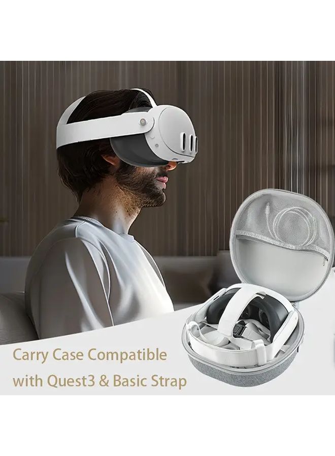حقيبة حمل لسماعة الرأس VR ميتا كويست 3 ووحدات التحكم اللمسية باللون الأسود - Image 1