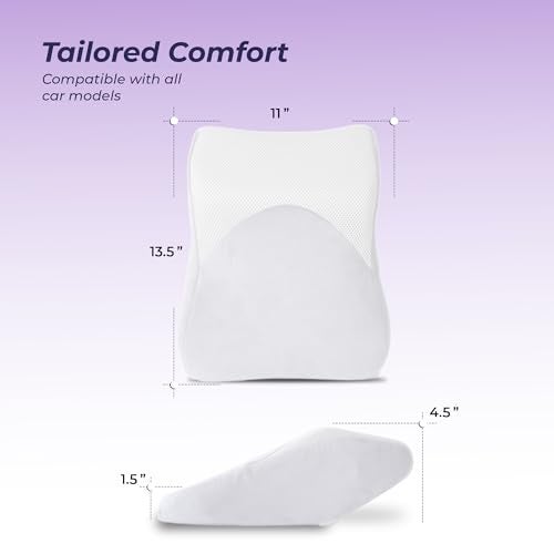 Billebon Memory Foam Car Neck Pillow, Universal Headrest Cushion, Mesh Soft Fabric Hybrid, Adjustable Strap Buckle, Removable Cover, Orthopaedic Neck Support, Driving Comfort Pain Relief (Pack of 1) - Image 4