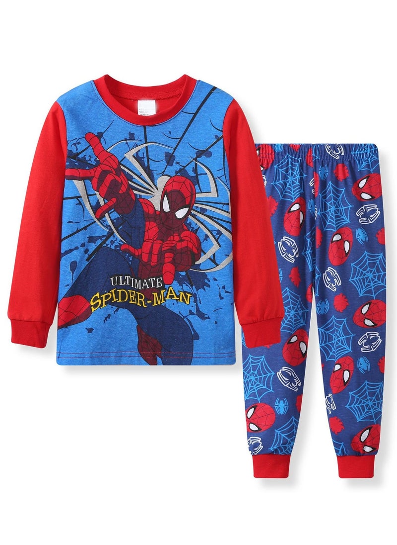 GUDOO Toddler Boys Long Sleeve Pyjama Cotton Spider Man Cartoon Children's Pajamas Sets Sleepwear for Infant Kids Boys  - Image 1