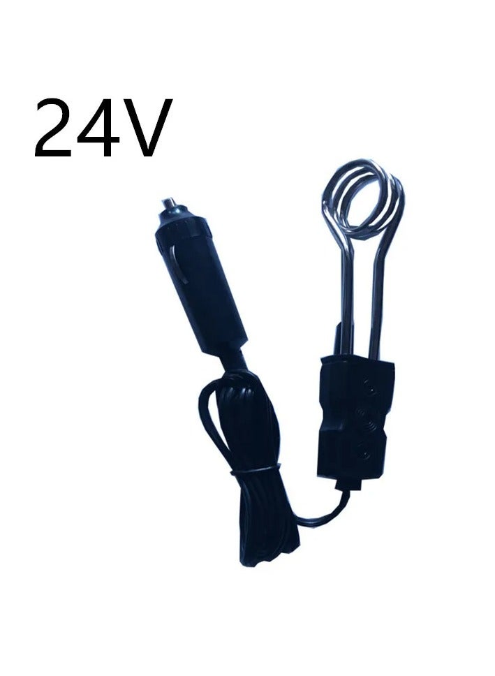 AROAQ Water Heater, 24v Immersion Rod Water Heater, Travel Portable Instant Hot Water Heaters, durable convenient boiler hot water heater, (24v black) - Image 1