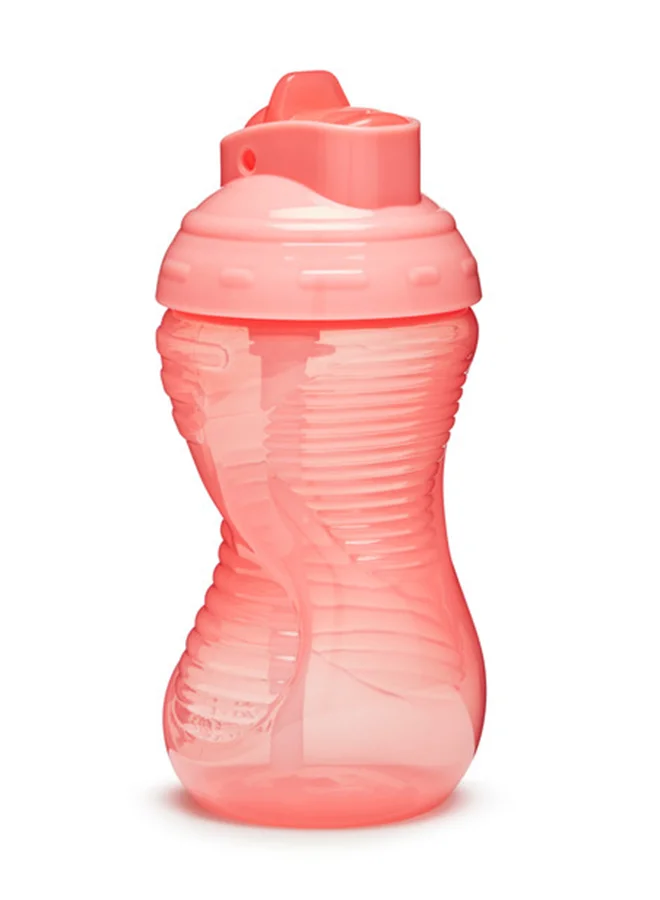 Munchkin Flip Straw Mighty Grip Leak Proof Sippy Cup 10 Oz , 12 Months +, Assorted Colours