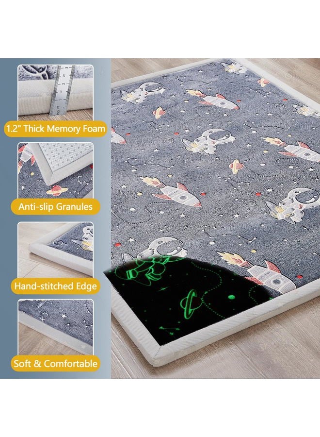 MAXYOYO Baby Play Mat, 1.2" Thick Memory Foam Soft Padded Carpet with Non-Slip Backing, Japanese Tatami Rug Living Room for Kids Toddler Children Nusery - Image 4