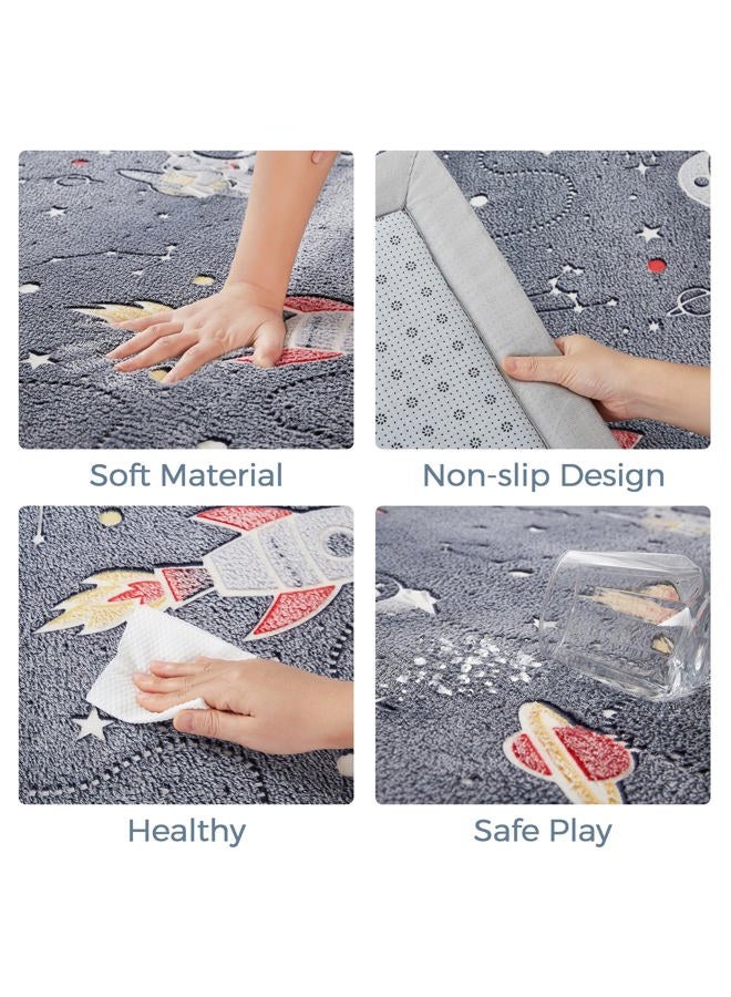 MAXYOYO Baby Play Mat, 1.2" Thick Memory Foam Soft Padded Carpet with Non-Slip Backing, Japanese Tatami Rug Living Room for Kids Toddler Children Nusery - Image 5