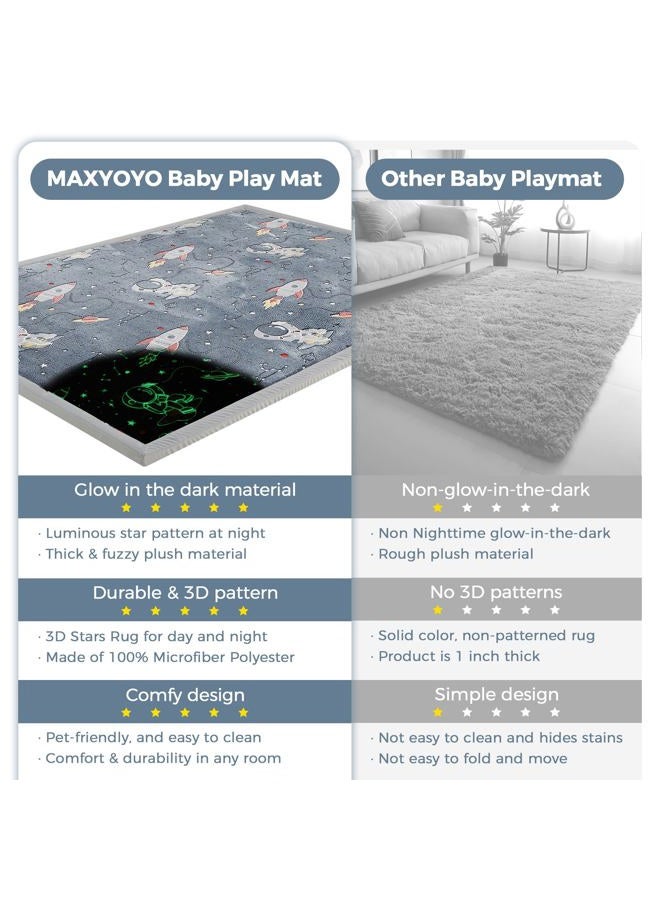 MAXYOYO Baby Play Mat, 1.2" Thick Memory Foam Soft Padded Carpet with Non-Slip Backing, Japanese Tatami Rug Living Room for Kids Toddler Children Nusery - Image 3