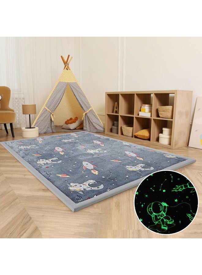 MAXYOYO Baby Play Mat, 1.2" Thick Memory Foam Soft Padded Carpet with Non-Slip Backing, Japanese Tatami Rug Living Room for Kids Toddler Children Nusery - Image 1