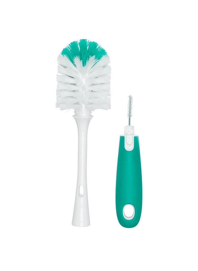 OXO TOT - On-The-Go Drying Rack With Bottle Brush - Teal - Image 1