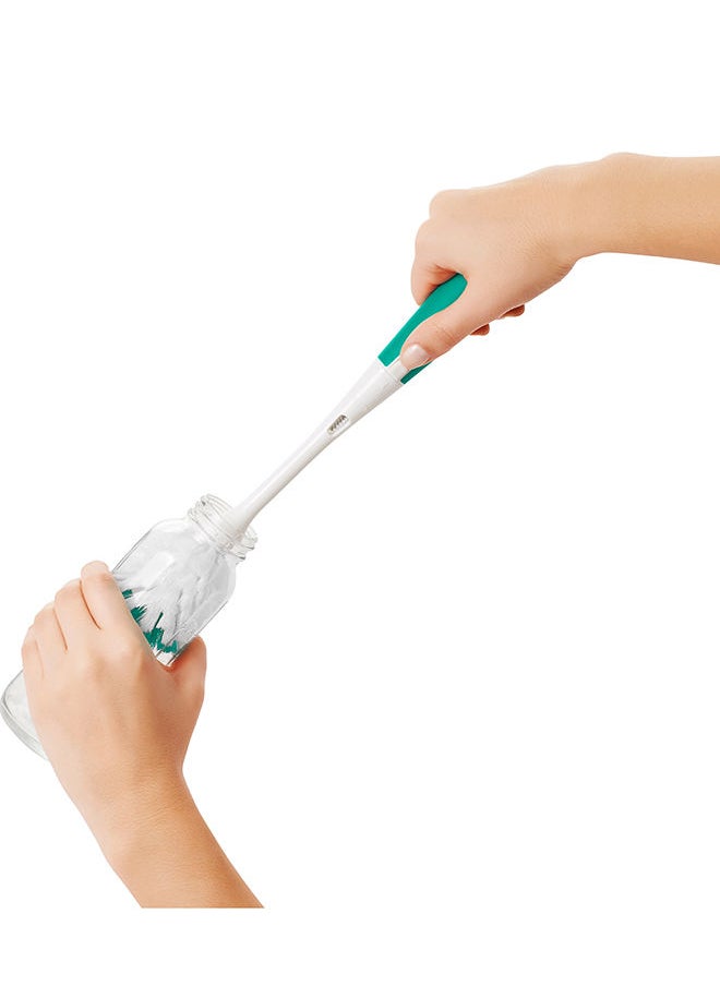 OXO TOT - On-The-Go Drying Rack With Bottle Brush - Teal - Image 1