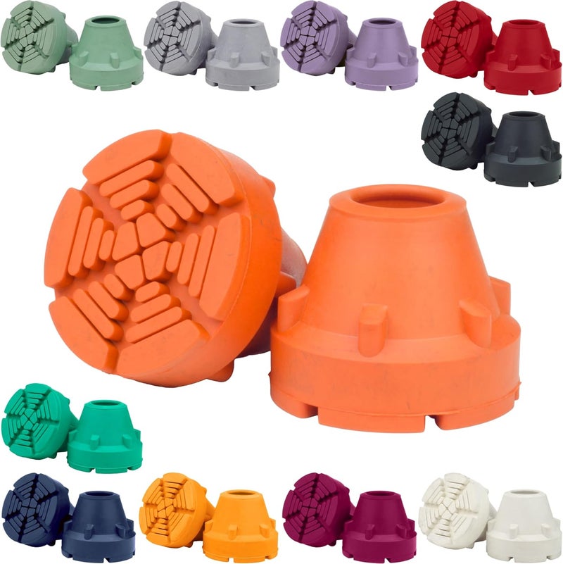 SureTip Burnt Orange Crutch Tips & Cane Tip (Pair of 2) – 1 Size Fits All 3/4" 7/8” Inch - Extreme Grip Heavy Duty Universal Sizing Crutches Shafts Longest Lasting High Performance Rubber Non-Slip - Image 1