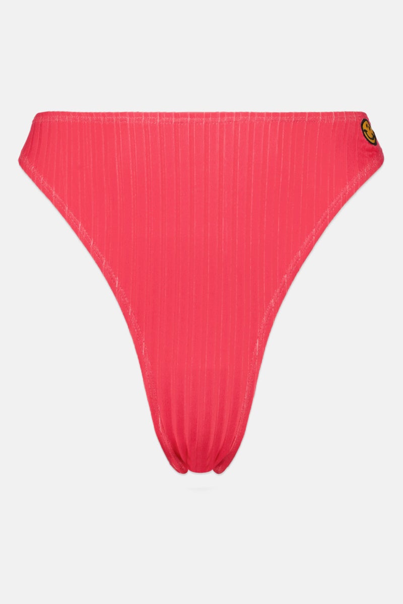 Misfit Women Embroidered Bikini Bottom, Pink - Image 1