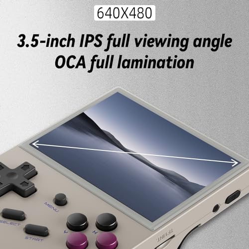 GiipGoop RG35XX 2024 Retro Gaming Consoles with 64GB Card rg35xx Handheld Game Console 35 inch IPS Screen Linux System Classic Emulator Hand Held Gaming Console Support HDMI TV Output Gray - Image 5