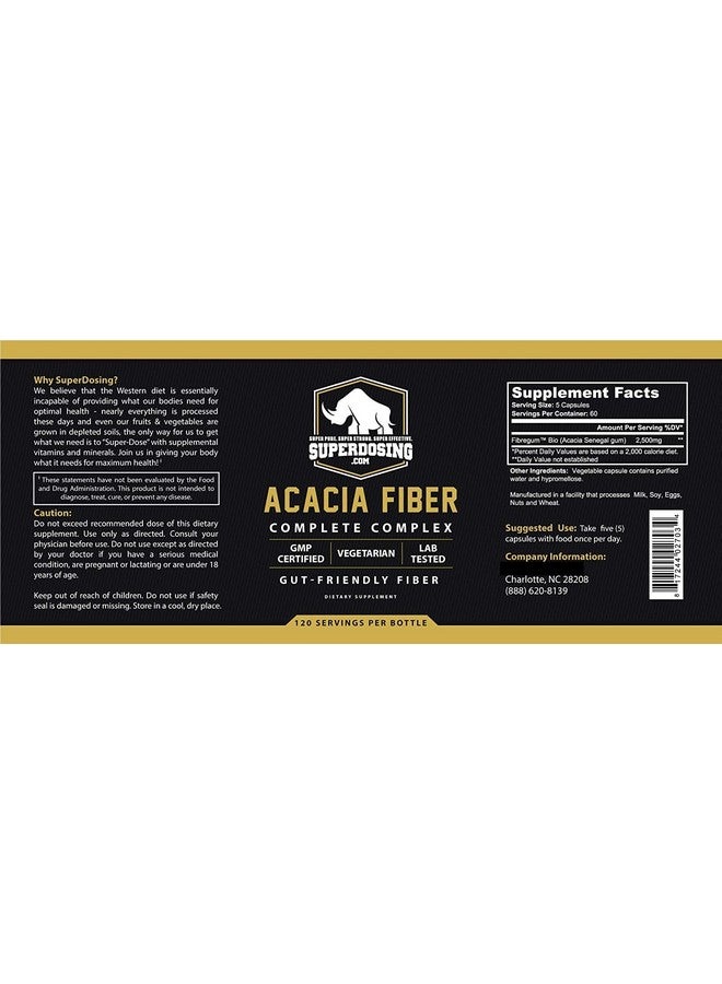 SuperDosing Fast Acting, Organic Acacia Senegal Fiber Capsules 600pk. Natural Soluble Fiber Supplement Pill. Vegan Prebiotic Capsules. - Image 4