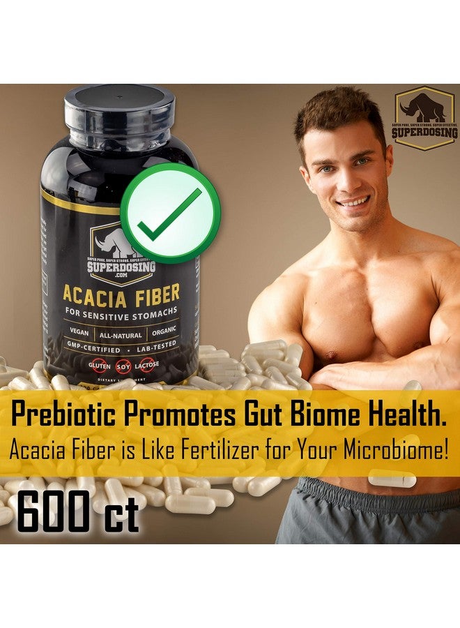 SuperDosing Fast Acting, Organic Acacia Senegal Fiber Capsules 600pk. Natural Soluble Fiber Supplement Pill. Vegan Prebiotic Capsules. - Image 2