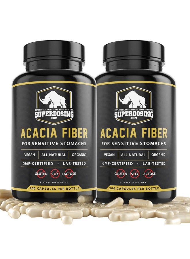 SuperDosing Fast Acting, Organic Acacia Senegal Fiber Capsules 600pk. Natural Soluble Fiber Supplement Pill. Vegan Prebiotic Capsules. - Image 1