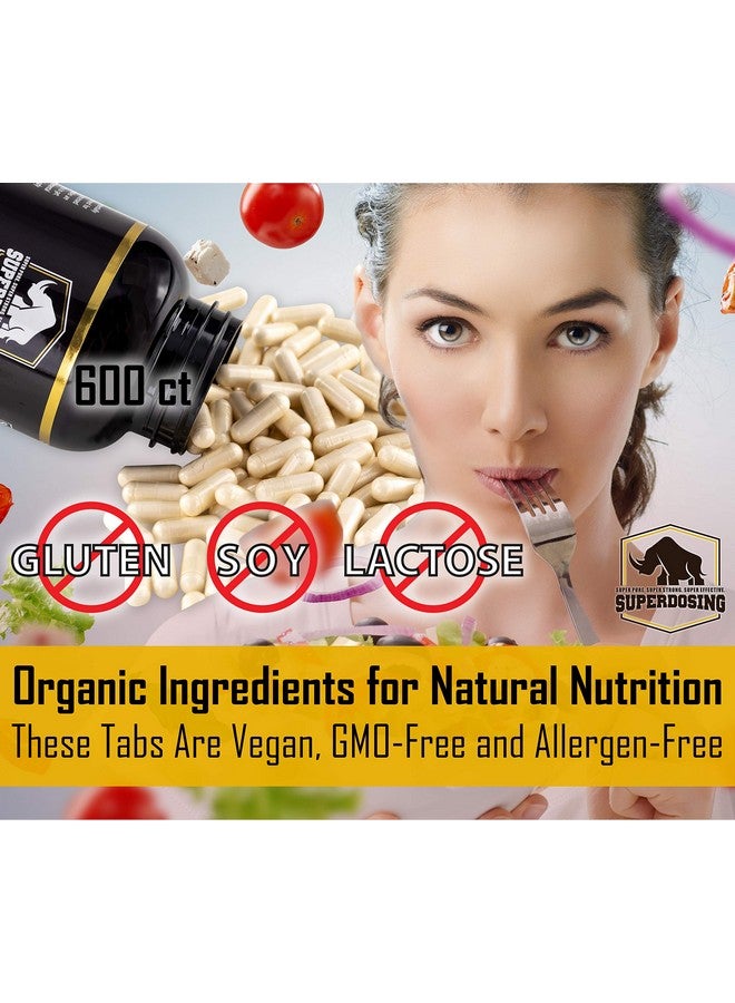 SuperDosing Fast Acting, Organic Acacia Senegal Fiber Capsules 600pk. Natural Soluble Fiber Supplement Pill. Vegan Prebiotic Capsules. - Image 3