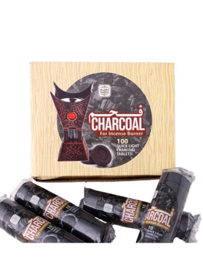Naseem (100 Pcs) Naseem Charcoal For Incense Burner - Long-Lasting Burn Perfect For Bakhoor -(33mm) - Image 1