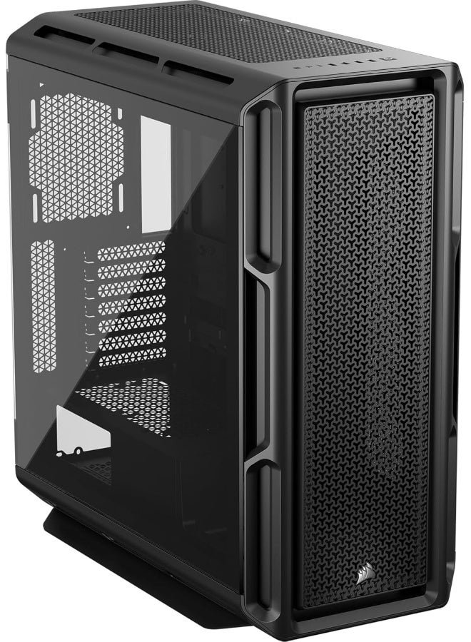 كورسير صندوق حاسوب ATX متوسط البرج 5000T – لوحات تدفق الهواء القابلة للإزالة من السقف، نظام إدارة الكابلات RapidRoute، ASUS BTF، MSI Project Zero، Gigabyte Project Stealth – أسود - Image 2