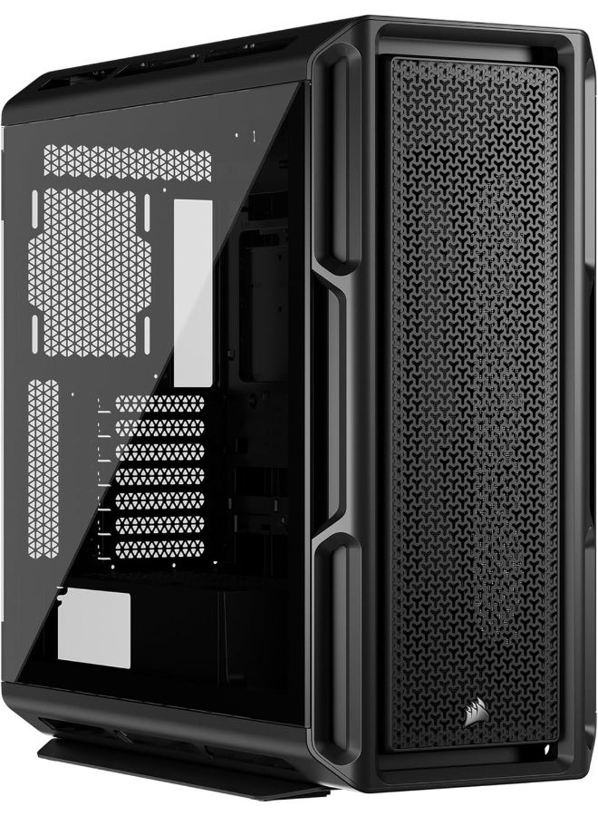 كورسير صندوق حاسوب ATX متوسط البرج 5000T – لوحات تدفق الهواء القابلة للإزالة من السقف، نظام إدارة الكابلات RapidRoute، ASUS BTF، MSI Project Zero، Gigabyte Project Stealth – أسود - Image 1