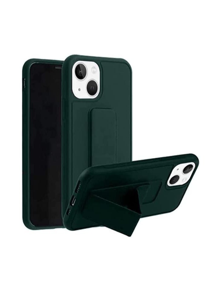 ELTRAZONE IPhone 14 Pro Max Case with Magnetic Foldable Back Stand and Holder, Cover with Finger Strap and Hand Grip, Magnetic Car Mount Kickstand IPhone 14 Pro Max (Dark Green) - Image 3