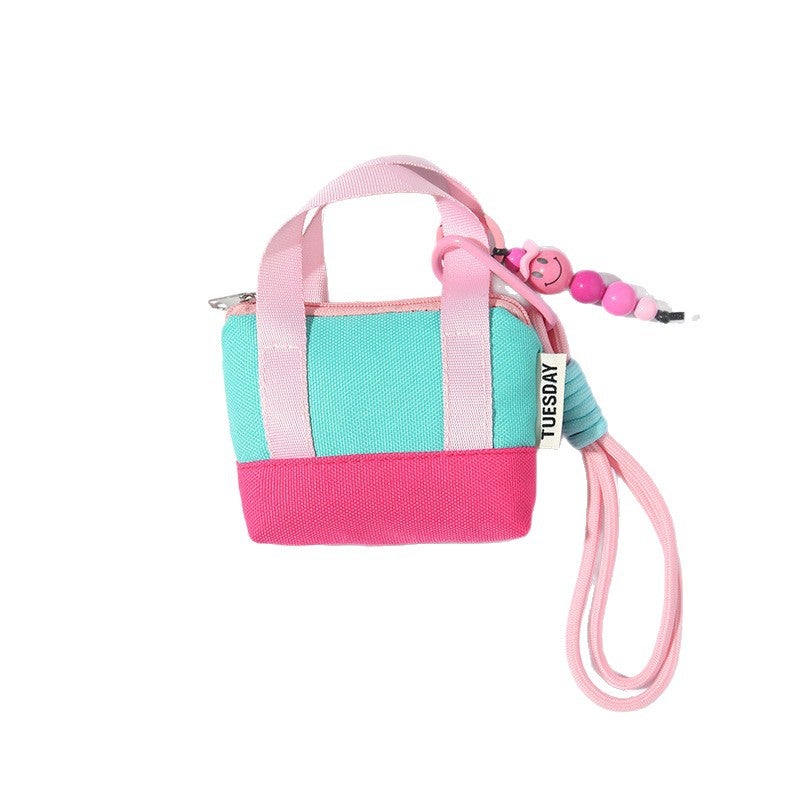Linen Cable Organizer Pouch - Mini Handbag, Earphone Case, Keychain Pouch (Multicolor) - Image 5