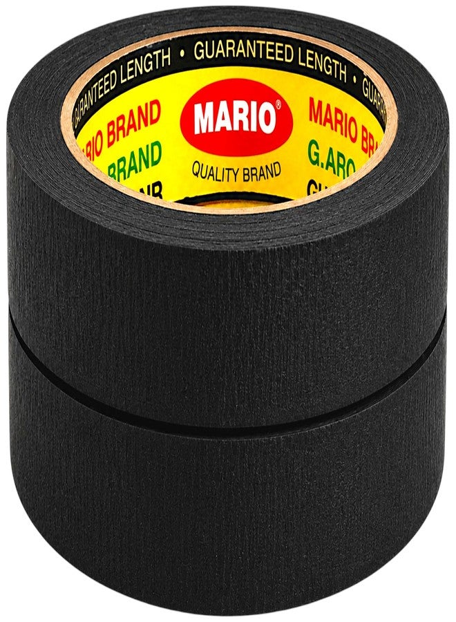 Mario Black Masking Tape - 20 Meter Length, 12mm Width - High Grip Adhesive Tape for Painting, DIY, Furniture & Craft - Easy Tear, Clean Peel - Pack of 2 Rolls - Image 1