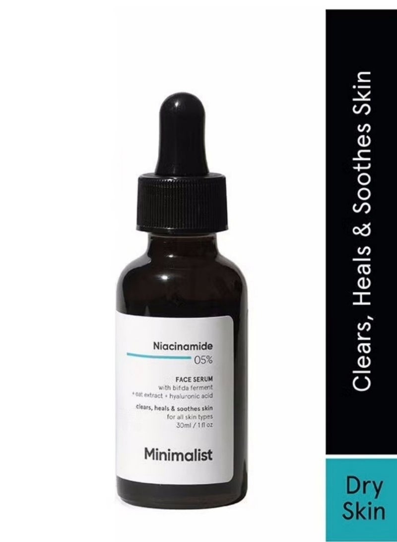 MINIMALIST Niacinamide 5% Face Serum with BifidaFerment+Oat Extract+Hyaluronic Acid Clears Heals&Soothes Skin For All Skin Types - Image 2