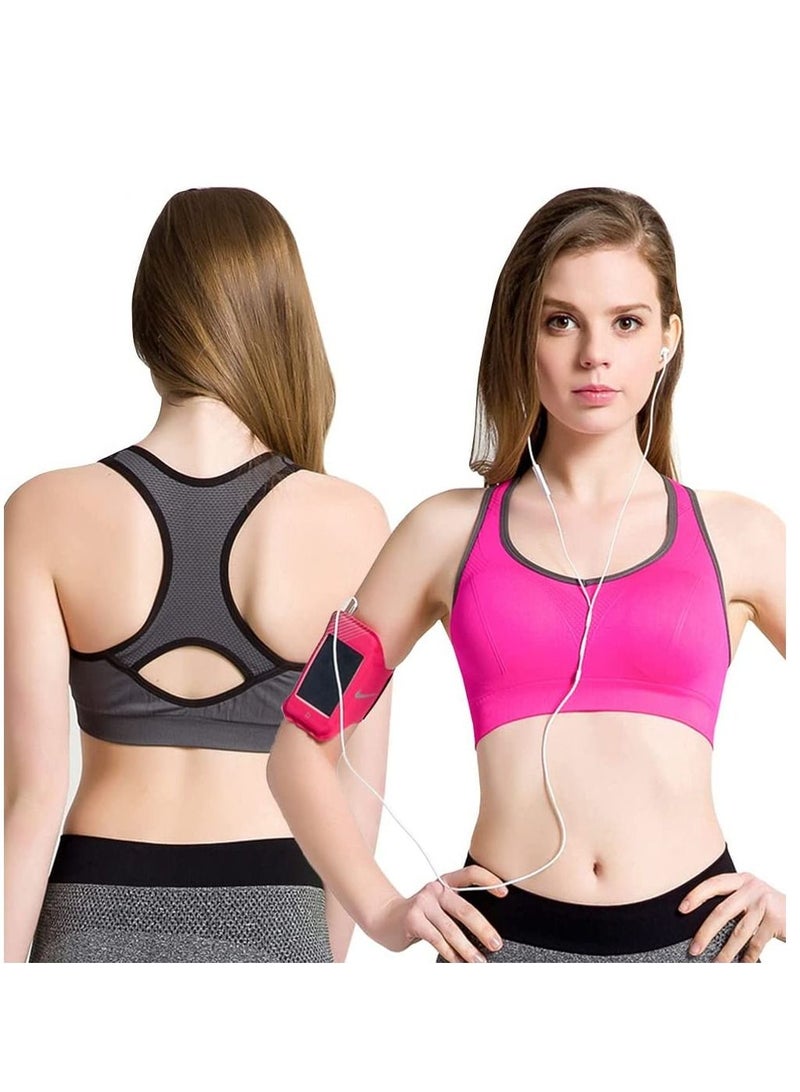 Rubik Sports Bra for Women, Rubik Racerback Shockproof Quick Dry Padded Seamless High Impact Sports Bra for Yoga Gym Training Running Workout Fitness (Black, XXL)  - Image 4