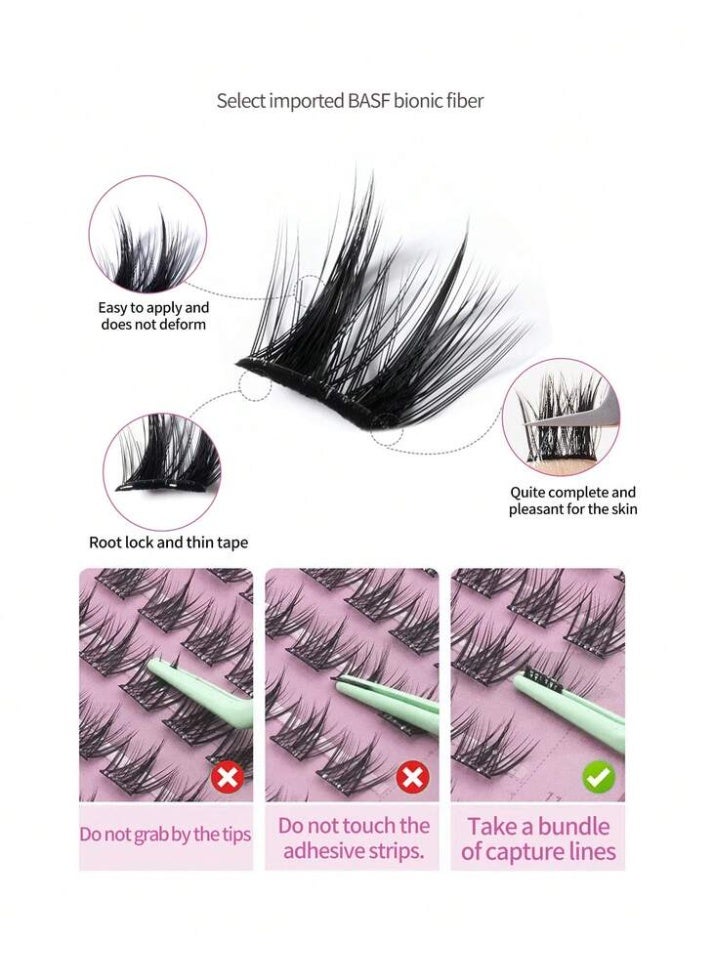 Mega DIY Cluster Lashes Book Palette 80D/120D/150D - Multi-Volume Individual Eyelash Extensions Mix 8-16mm with 3 Spoolies Gift - Image 4