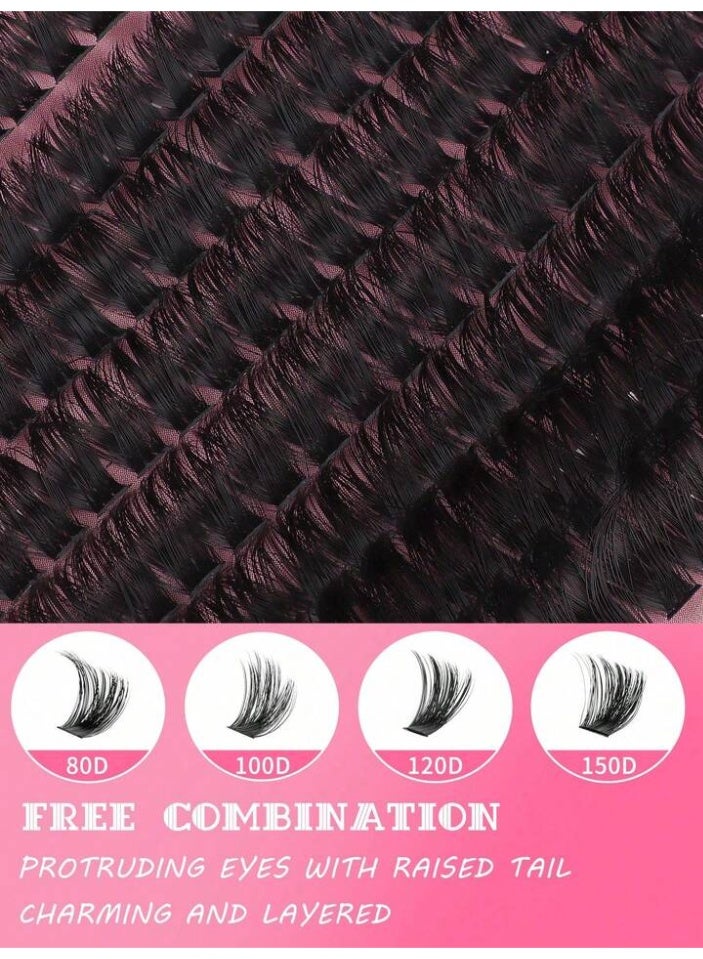 Mega DIY Cluster Lashes Book Palette 80D/120D/150D - Multi-Volume Individual Eyelash Extensions Mix 8-16mm with 3 Spoolies Gift - Image 3