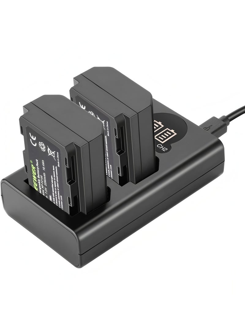 Flyview NP-FZ100 Charger Set - Dual USB Battery Charger with LCD Display Compatible with Sony A9 A7III A7RIII A7RIV Cameras - Image 1