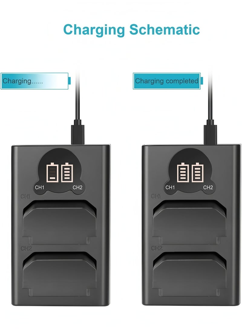 Flyview NP-FZ100 Charger Set - Dual USB Battery Charger with LCD Display Compatible with Sony A9 A7III A7RIII A7RIV Cameras - Image 2