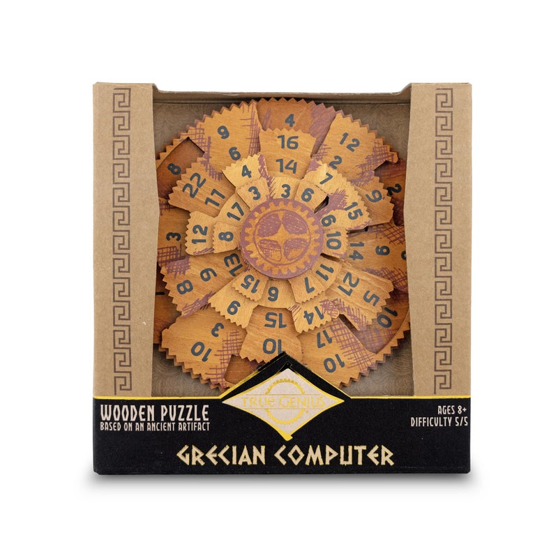 Project Genius Grecian Computer Mechanical Math Puzzle Wooden Brainteaser Gift for History Buffs and Smart Kids Teens and Adults True Genius Series Inspired by The Ancient Antikythera Mechanism - Image 2