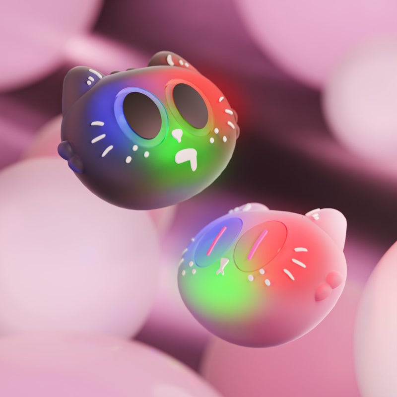 PlayVital Cute Illuminated LED Thumbstick Grips for Steam Deck OLED & LCD, Joystick Caps Thumb Grips for Steam Deck Accessories, Joystick Protection - Moonlight Cat - Image 5