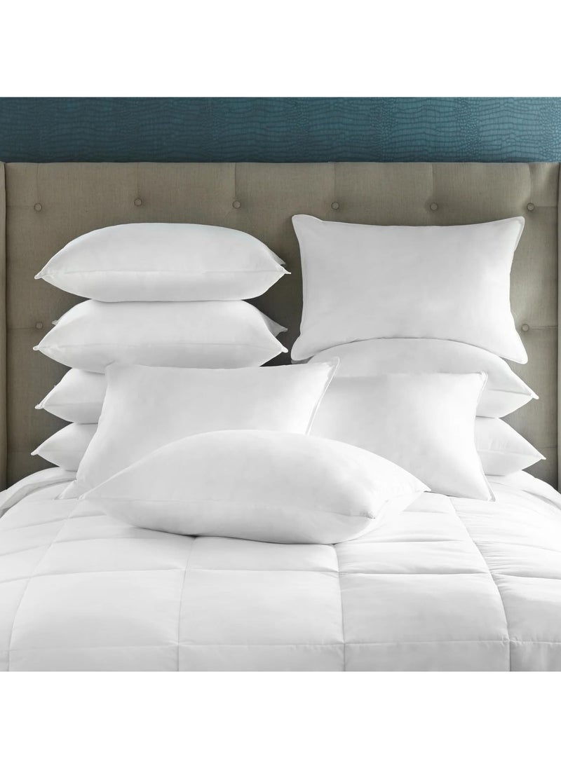 AL WADI FURNITURE - AWF Al Wadi Furniture Compressed Set of 10 Microfiber Pillow for Home, Hotel, Office, Guest, Chair, Sofa, Camping, Standard, White, 48W x 70L cm - Image 1