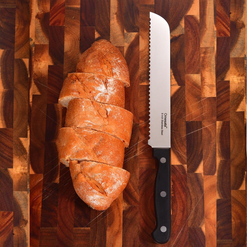 Omesata Bread Knife, Serrated 8 inch Bread Knifes for Homemade Bread Sourdough, Blade Razor Sharp and Wavy Edge from Professional Stainless Steel - Image 3
