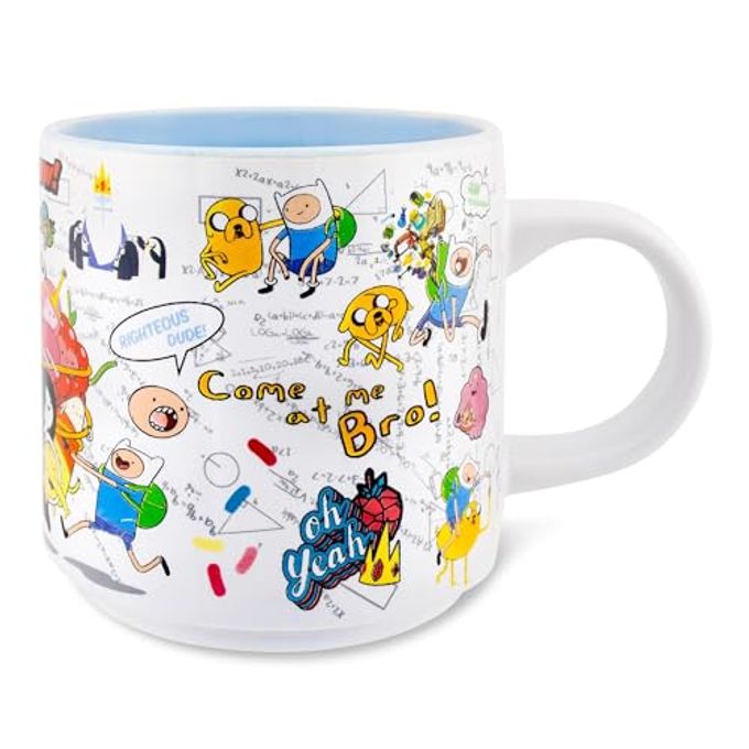Silver Buffalo Adventure Time Characters Single Stackable Ceramic Mug | Coffee Cup For Tea, Espresso, Cocoa | Holds 13 Ounces - Image 1