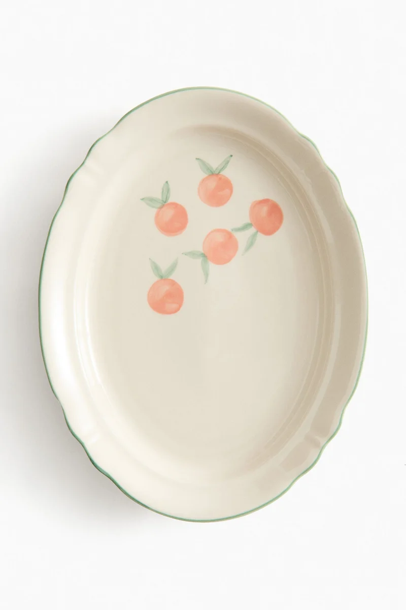 H&M Hand-painted stoneware serving plate