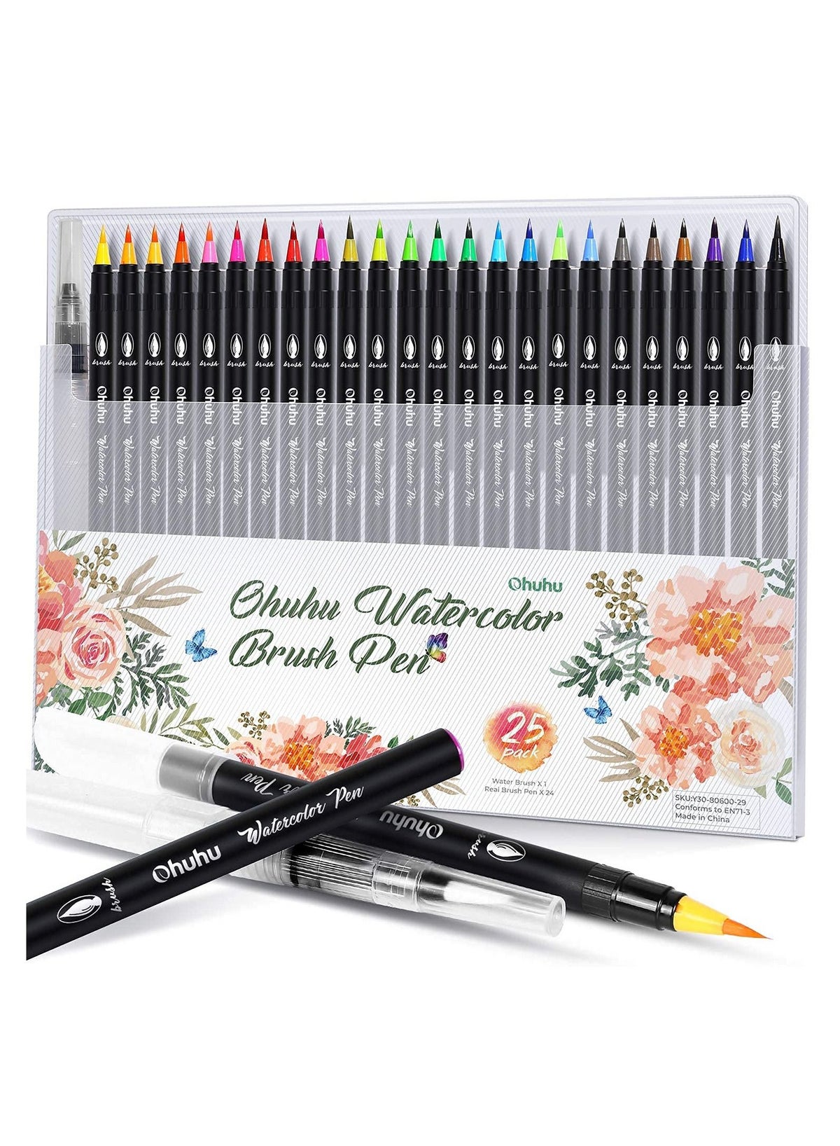 Ohuhu Watercolor Brush Markers Pen Set Of 24 Water Based Drawing