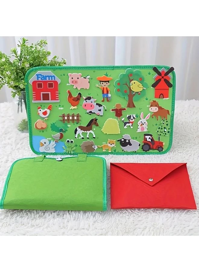 Farm Style Felt Board Storytelling Game Set Interactive Travel Toy For Children - Image 2