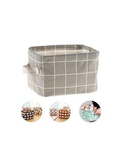 Spaceshoop Linen Desktop Storage Box Waterproof Toy Sundries Storage Basket Cosmetic Underware Storage Organizer Office Stationery (b)  - Image 1