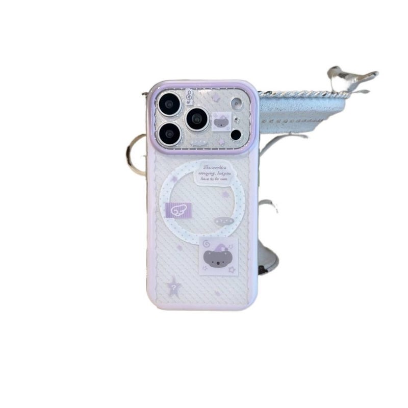 MS TPU MagSafe Case for iPhone 16 / 16 Plus / 16 Pro / 16 Pro Max with Polka Dot and Strong Magnetic plus Kickstand plus Scratch Resistant in Koala - Image 2