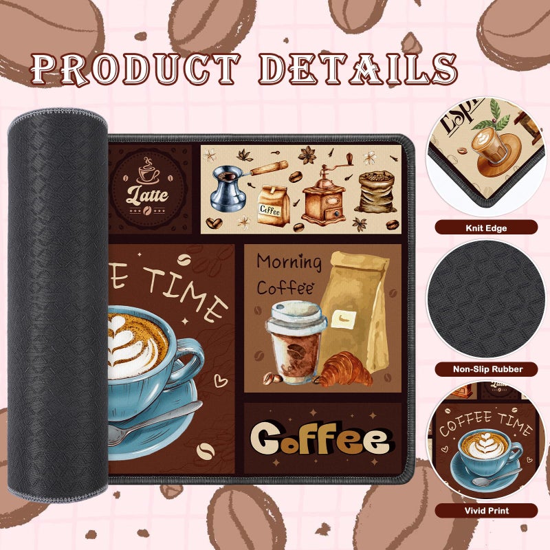 InIsaJace Coffee Rugs for Kitchen Floor, Kitchen Mats for Floor 3 Pieces, Absorbent and Washable Runner Rugs Farmhouse Style Non Slip Kitchen Mat(16x28 +16x47) - Image 3