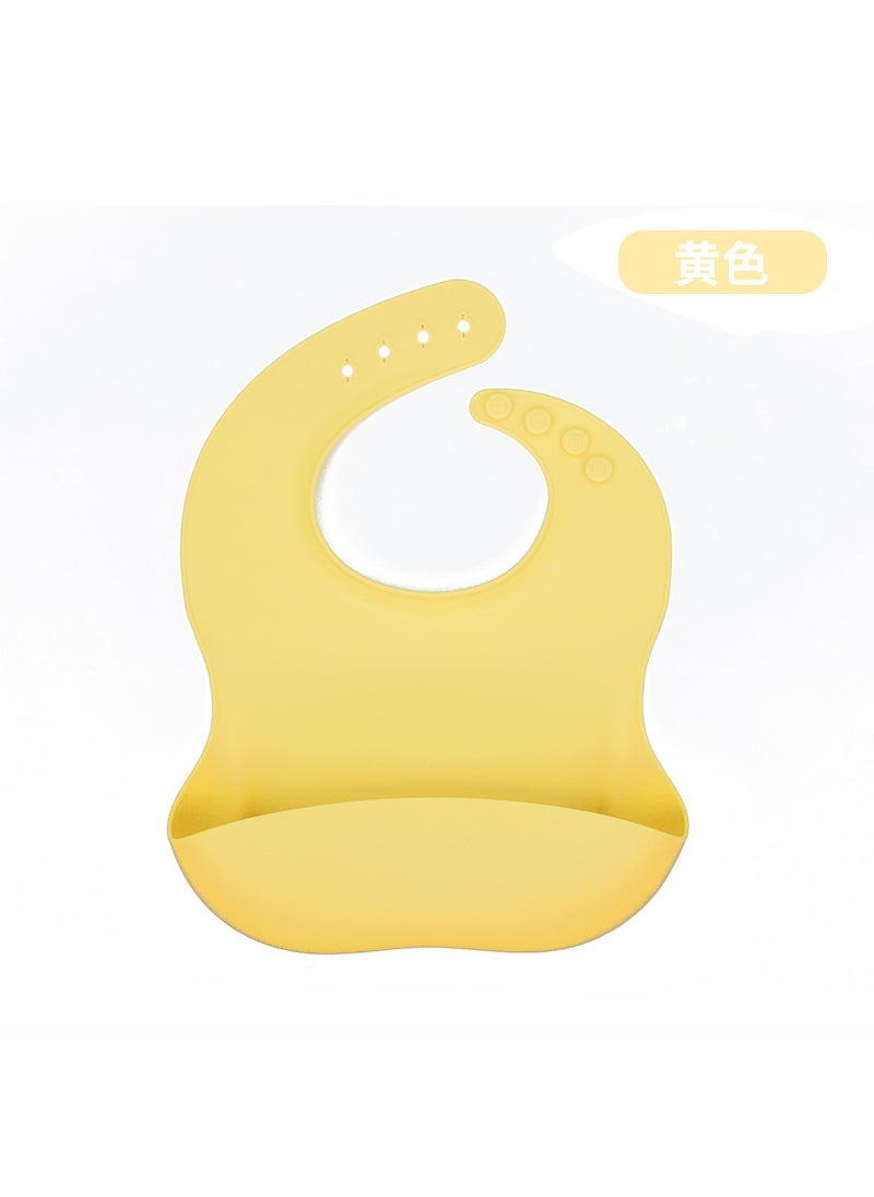 Babys Special Food Pocket Dinner Sipper Wash-Free Sipper Waterproof Dirty Splash-Proof Childrens Bib Silicone Bib Yellow 