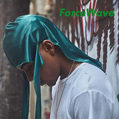 ForceWave 10 Pieces Silky Durags Long Tail for Women Men Satin Durag 360 wave，Dorag, 10 Colors - Image 4