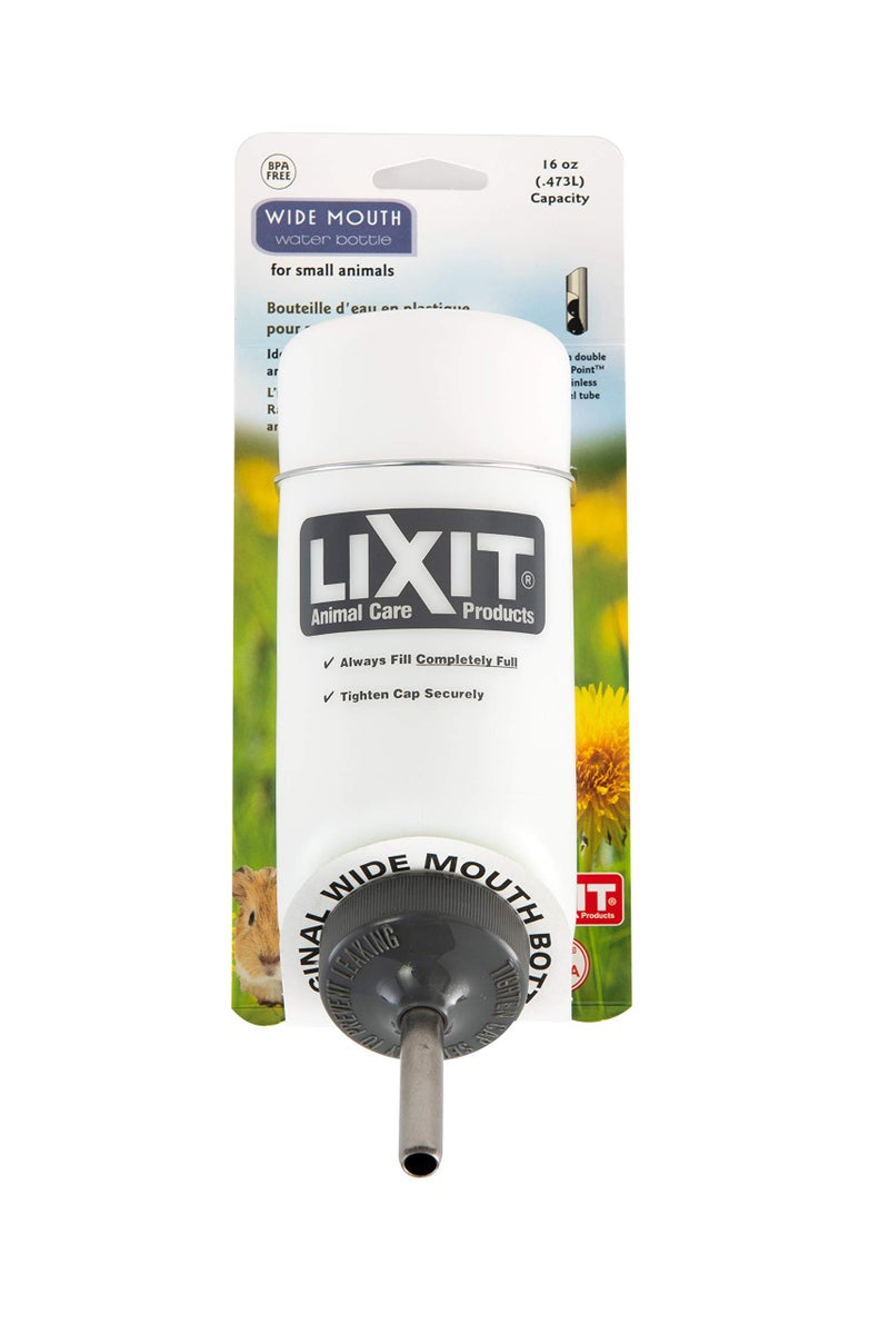 Lixit Pet Wide Mouth Water Bottle (16 oz), translucent, 8802 - Image 1